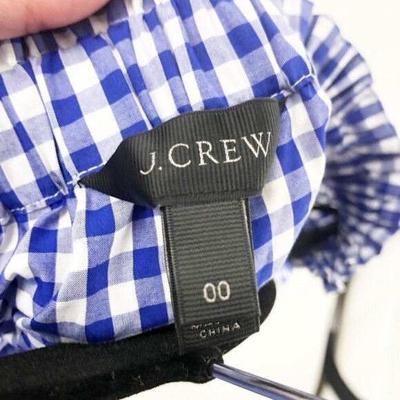 ✅ J. CREW FLIRTY GINGHAM PLAID CHECKS OVERSIZED SHIRT 00 Blue/White - Picture 7 of 7